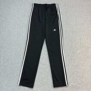 adidas High Rise Striped Track Pant Mens M Black/White Jogger 100% Polyester Gym